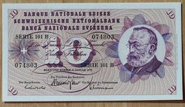 10 Franken Note Gottfried Keller 1977