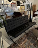 Barcelona Sofa – Echtleder, Schwarz | Designklassiker Replik