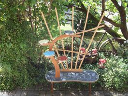 Blumenbank Nierentisch Etagere 50er 60er Mid Century bunt