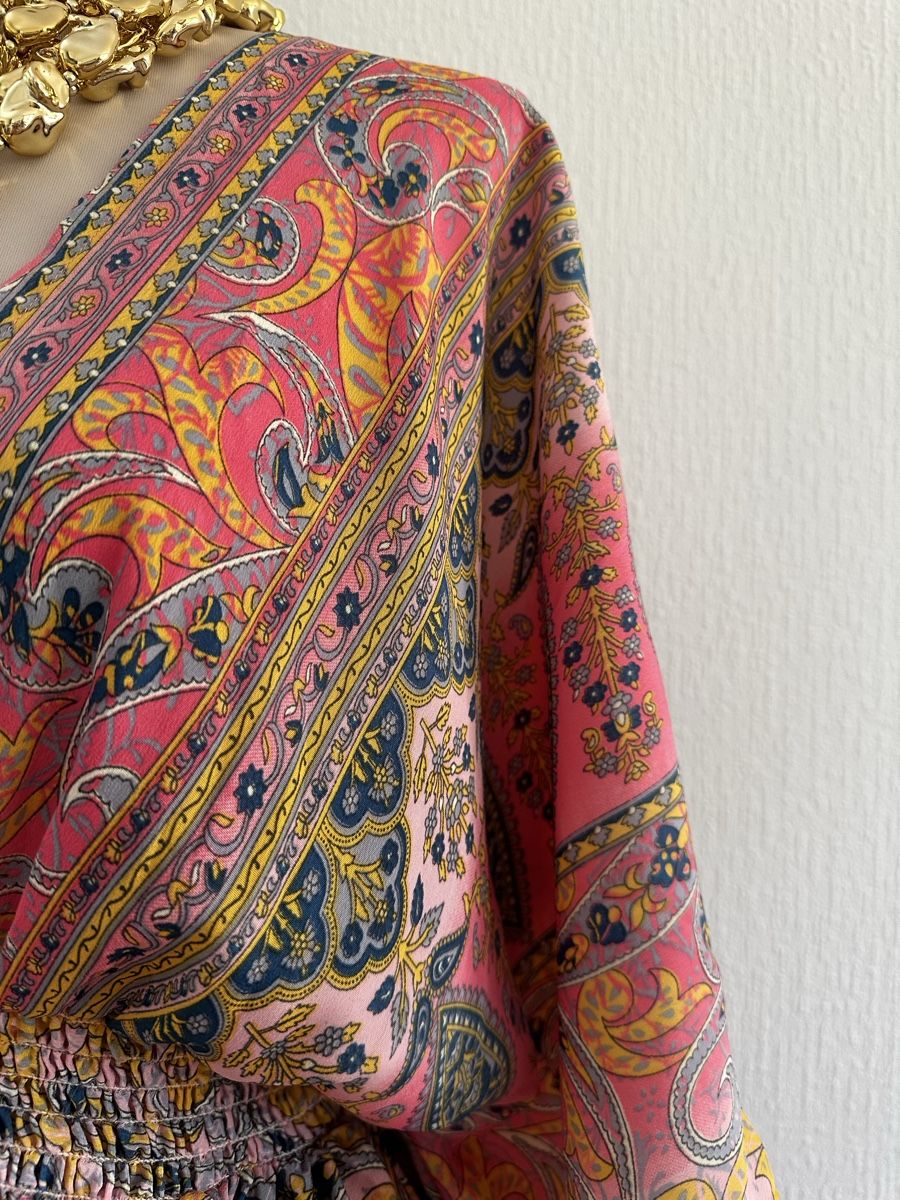 Boohoo Kleider: Robe imprimée Boho Style rose taille unique 70% soie – Gebraucht aus Châtelaine von Alexandra.jankowski 2