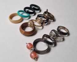 Ring Set 12 Stck. Modeschmuck versch. (3x Silber) Vintage