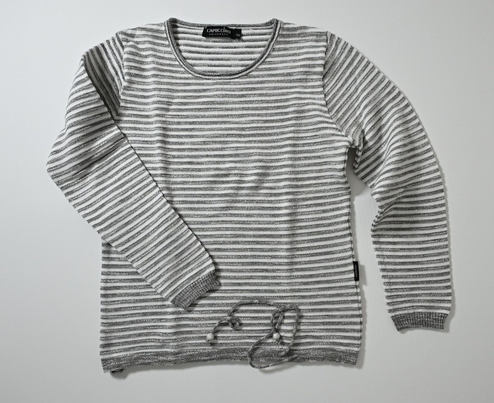 Maglioni & Felpe: Capuccino Pullover, gestreift, grau/weiss, Gr. 36, Top! – Usato da Dürnten venduto da pema28 2
