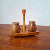 Set de table poivre et sel olivier vintage