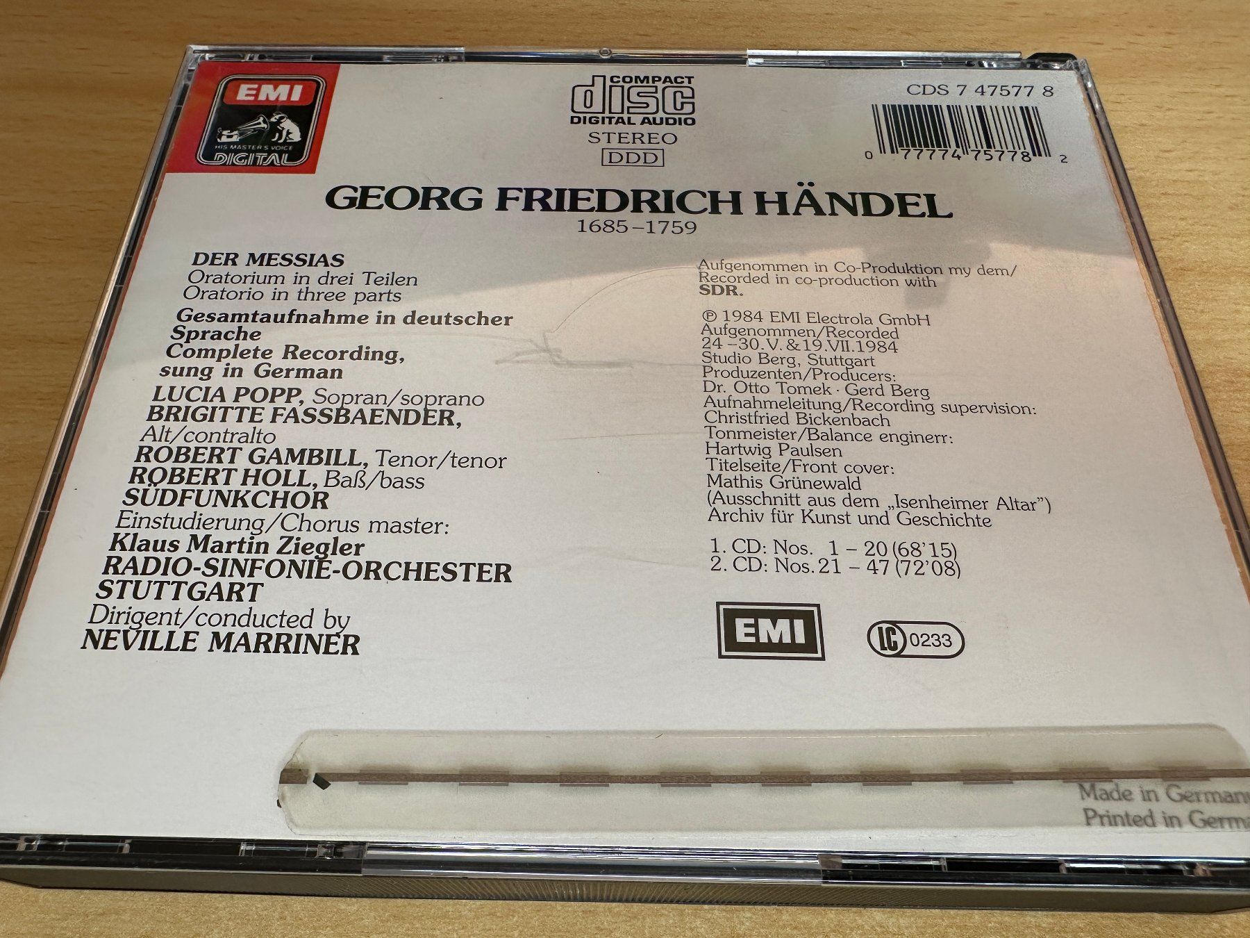 CD: Händel – Der Messias - 2 CD – Usato da Rikon im Tösstal venduto da Alpenmutz 1