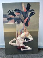 Tolles zeitgenössisches Ölbild „Traum“, Cyrill Fischer 1987