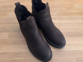 Tamaris Leder Chelsea Boots dunkelbraun Gr. 39 - sehr gut