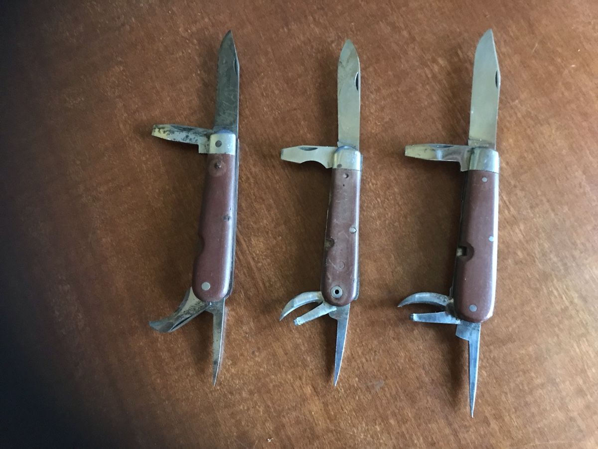Coltelli tascabile: 3 alte Militärsackmesser – Usato da Goldach venduto da Roger131313 2