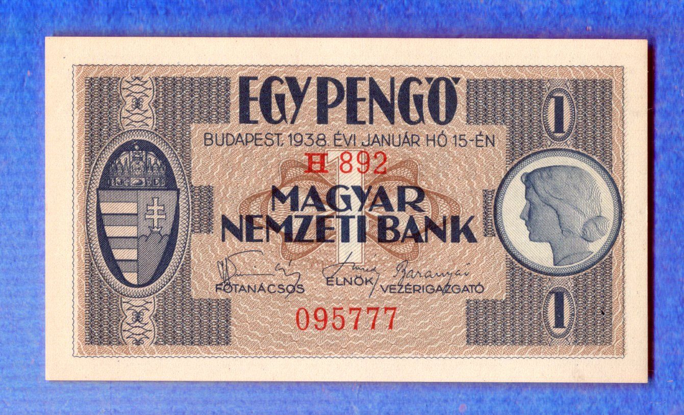 Billets de banque: Ungarn 1 pengo UNC – Neuf (Voir description) à Leibstadt par baroc333