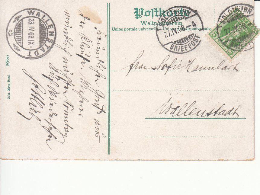 Cartoline postali: St. Verena 1908 – Usato da Bürglen TG venduto da StampGraf 1