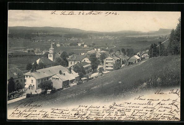 Cartoline postali: AK Brassus, Panorama et Vallée de Joux – Usato da Berlin venduto da bartko-reher
