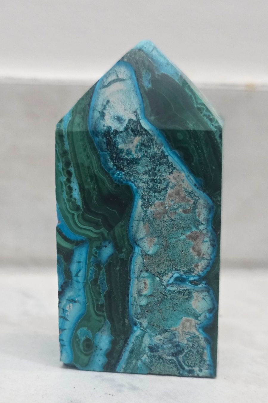 Minerali & Pietre curative: Malachit-Chrysokoll Obelisk 109g – Nuovo e nell'imballaggio originale da Matzingen venduto da Shay_Crystalz 2