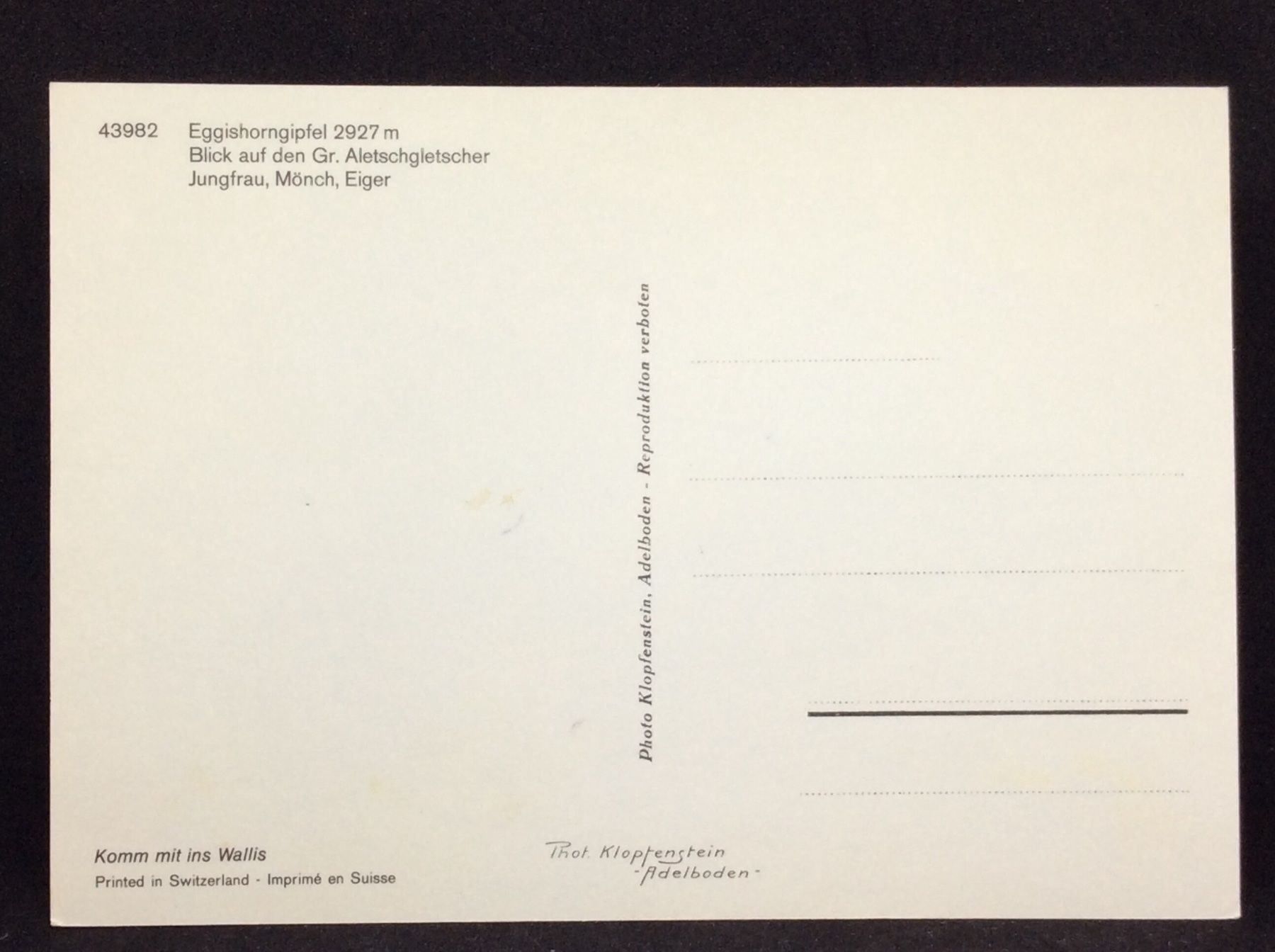 Cartoline postali: Eggishorngipfel 2927m – Usato da Widnau venduto da Brusi9 1