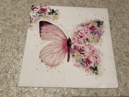 2 Servietten Blumen 33x33 cm