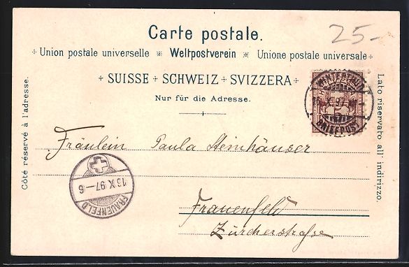 Cartoline postali: Litho Winterthur, Gesamtansicht mit Eise – Usato da Berlin venduto da bartko-reher 1