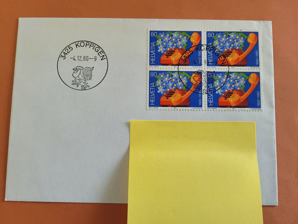 Enveloppe timbrée CH 1980 - Koppigen 4. 12. 1980 (Gebraucht) in Payerne ...
