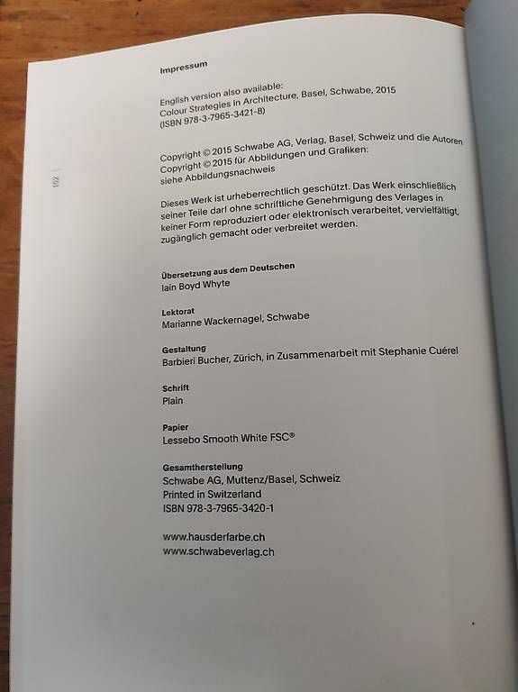 Libri: Farbstrategie in der Architektur – Usato da Zürich venduto da rald 1