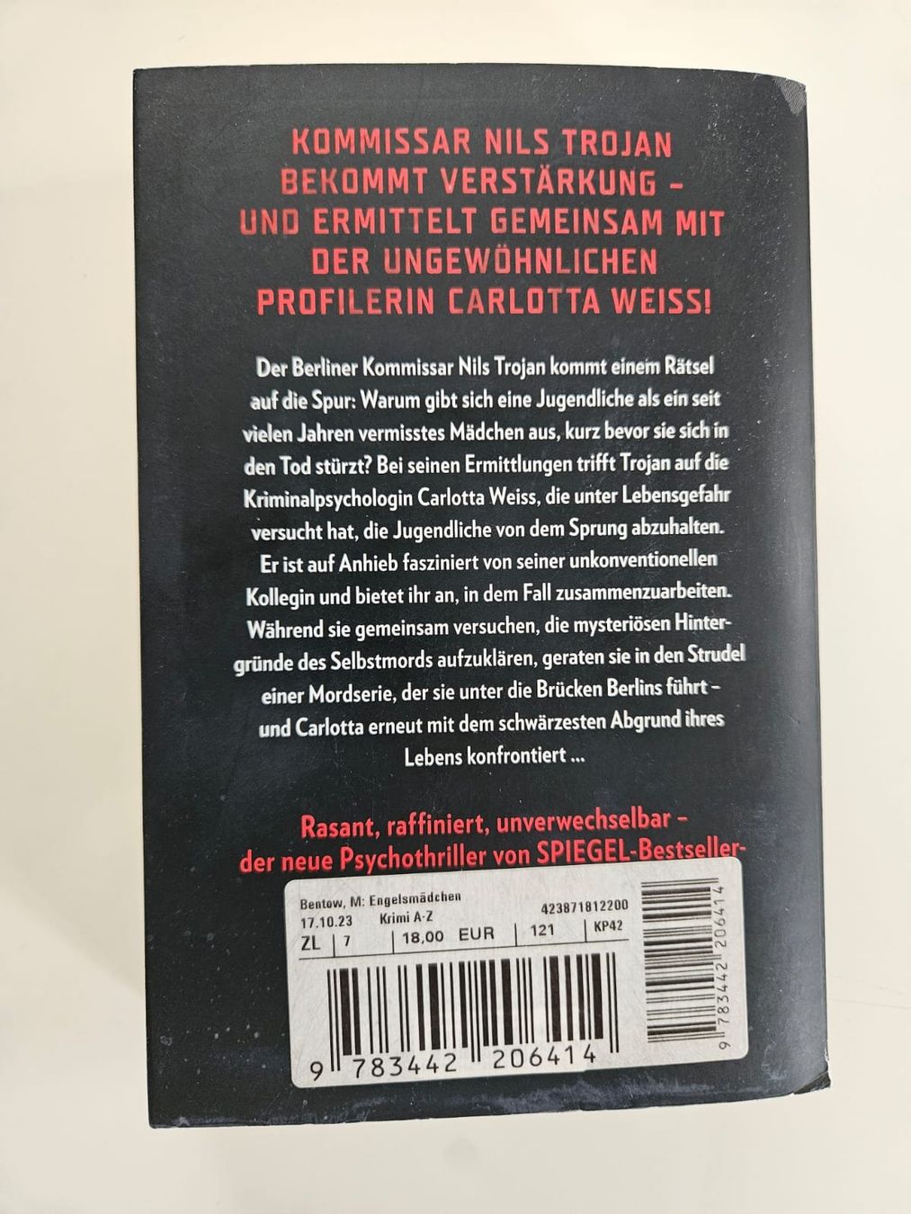 Libri: Max Bentow - Engelsmädchen Psychothriller Taschenbuch – Usato da Amriswil venduto da Alfaromeo007 1