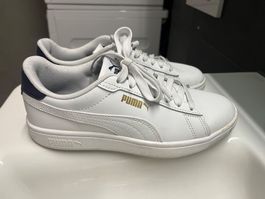 PUMA SMASH 3.0 Unisex - Sneaker low - withe/navy/gold - 37