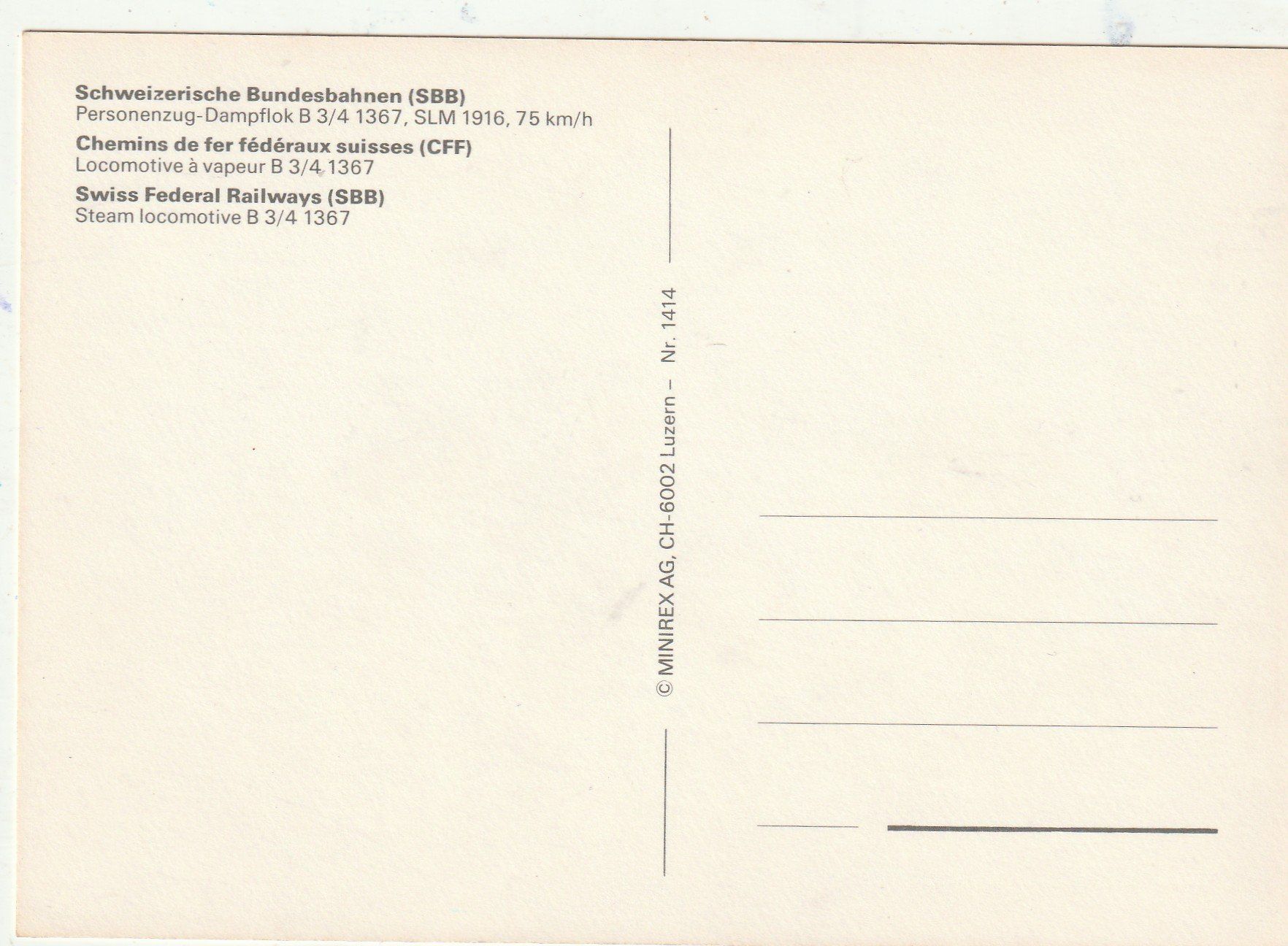 Cartoline postali: Schweizer Bundesbahnen – Usato da Lumbrein venduto da made02 1