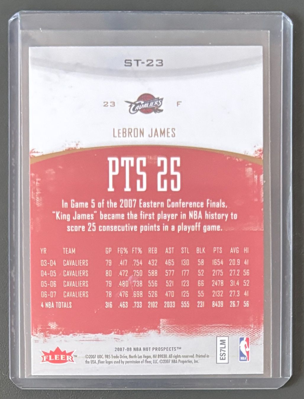 Nba Sammelbilder & Trading cards: NBA Lebron James 2007 Fleer Hot Prospects Stat Tracker Cavs – Neu (gemäss Beschreibung) aus Muri b. Bern von winningloser 1