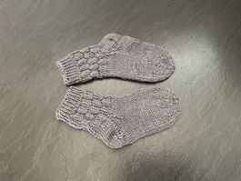 Handgestrickte Kinder-Socken Gr.24/25 Fusslänge 15,5 cm