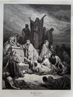 Holzstich 1866, Gustave Doré, Bibel, Pest in Israel, Judaica