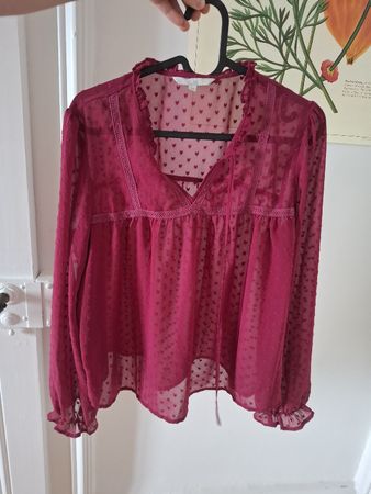Sheer Heart Blouse Raspberry pink 