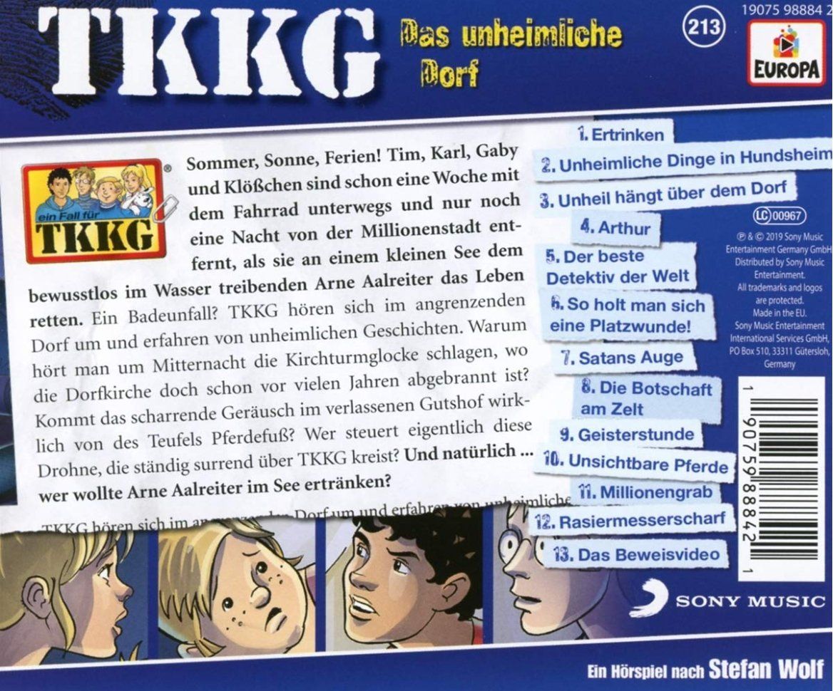 CD: TKKG  das Unheimliche Dorf   213 CD – Nuovo e nell'imballaggio originale da Männedorf venduto da Molum 1
