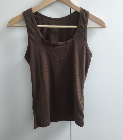 Damen Tanktop gerippt braun, Gr. S neu