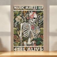 Poster affiche sur Toile décor gothique musique squelette