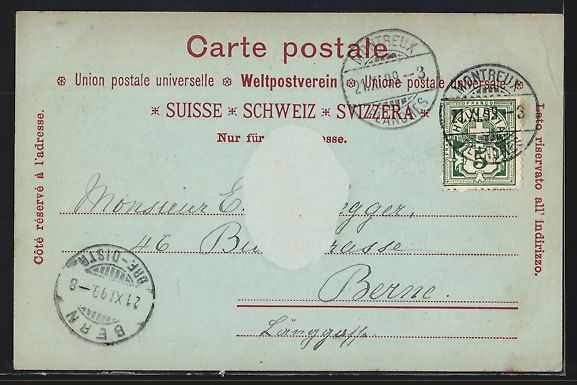 Cartoline postali: Mondschein-AK Lugano, Panorama mit Berge – Usato da Berlin venduto da bartko-reher 1