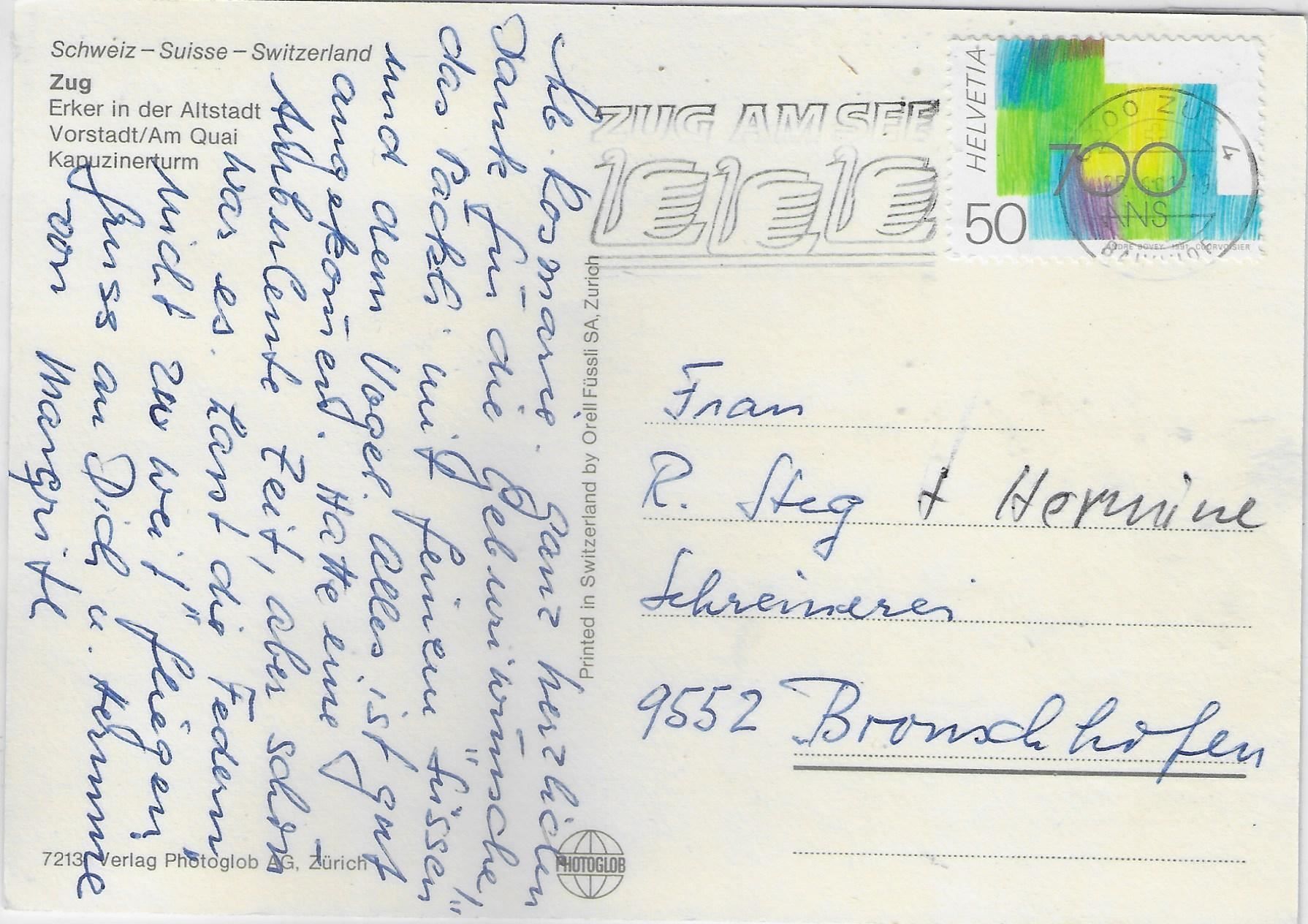 Cartoline postali: Stadt Zug - Multiview – Usato da Ettingen venduto da Kartenplanet 1