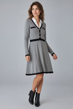 Robe Morgan gris noir col blanc taille M