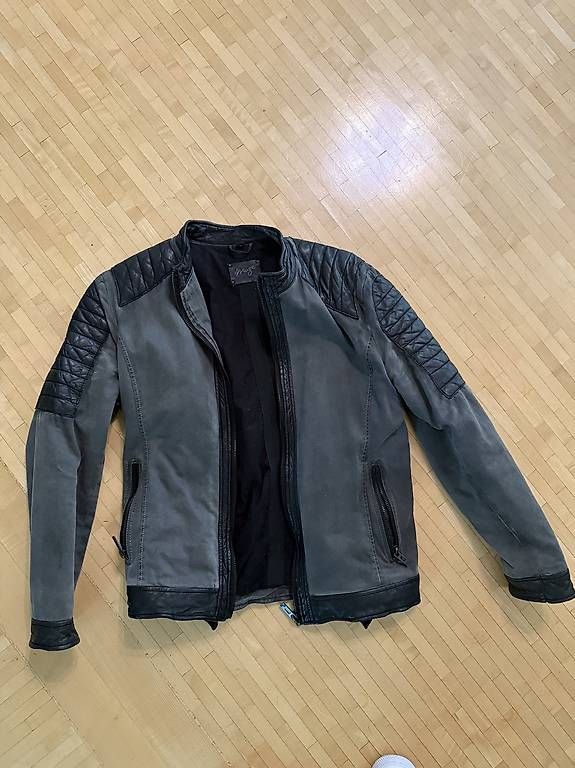 Giacche: MAZE Lederjacke Materialmix Grau/Schwarz Grösse M – Usato da Scherzingen venduto da polini42