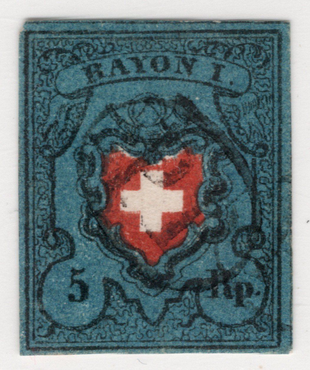 Tutti i francobolli: RAYON I dunkelblau mit PP im Oval, fehlerfrei. – Usato da Uesslingen venduto da WHALESTAMPS 3