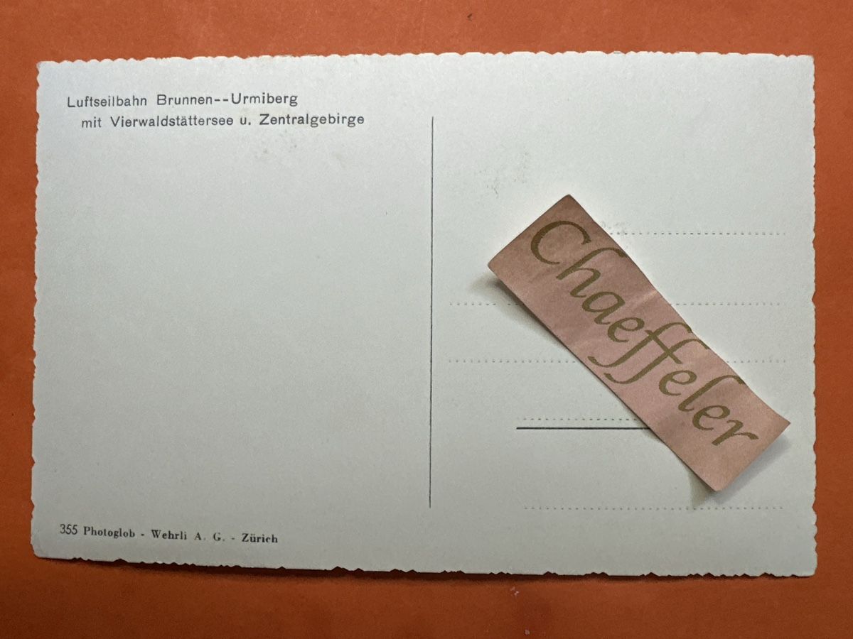 Cartes postales: Ansichtskarte Luftseilbahn Brunnen-Urmiberg Vierwaldstätters – D'occasion à Zürich par Chaeffeler 1