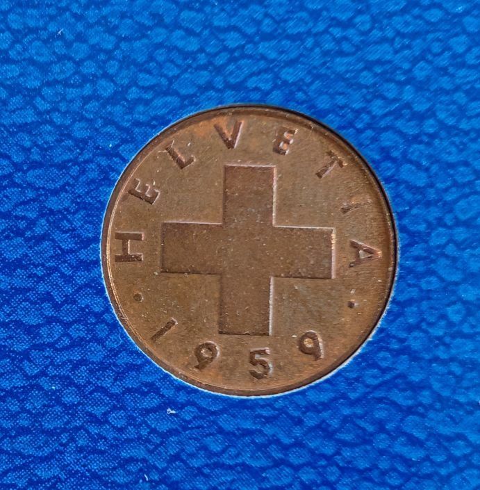Tutti le monete: 1 Rappen 1959 – Usato da Arch venduto da coinsandmore