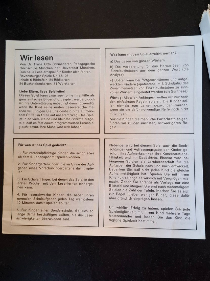Ravensburger Giochi: Lernspiel "wir lesen" – Usato da Auw venduto da Tschei-Pi 2