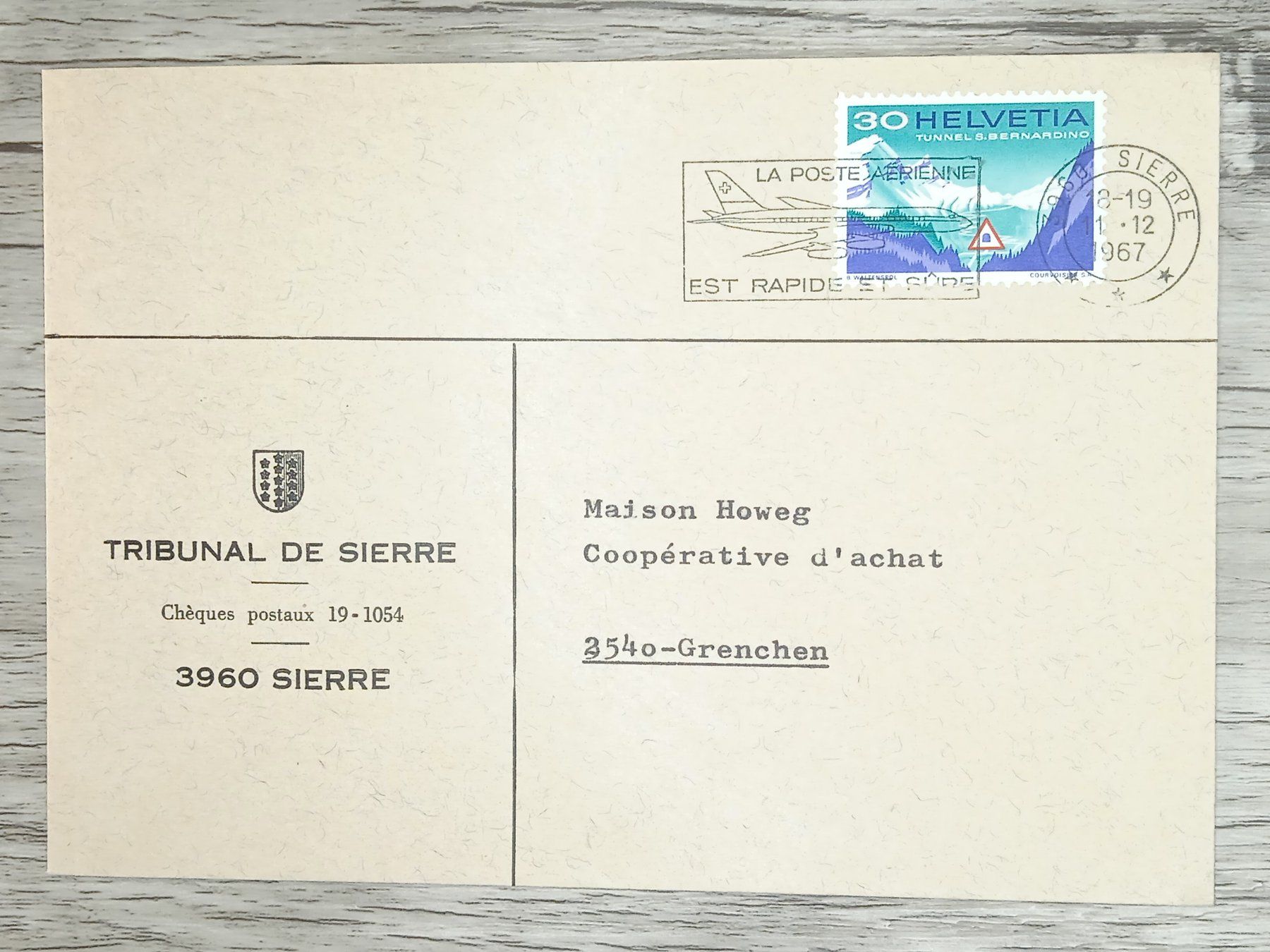 Tutti i francobolli: TR17 Enveloppe + Timbre Suisse 1967 – Usato da Cousset venduto da Patrick_Collections