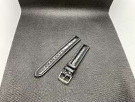 Cinturino in pelle nero 18mm