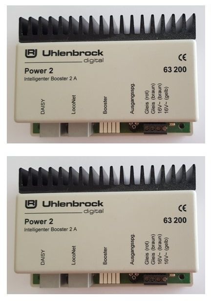 Uhlenbrock Modellini di ferrovie: Set mit 2 Uhlenbrock Power 2 Boostern 63 200 – Usato da Obfelden venduto da wanderfredy