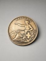 Schweiz 2 Franken 1862 B – Silber 835 – Helvetia – Original