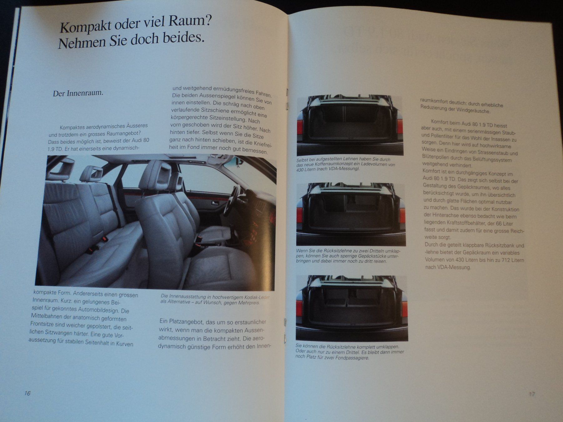 Audi Dokumente: Prospekt Audi 80 1.9 TD 1993 – Gebraucht aus Schwarzenburg von modelCARama 6