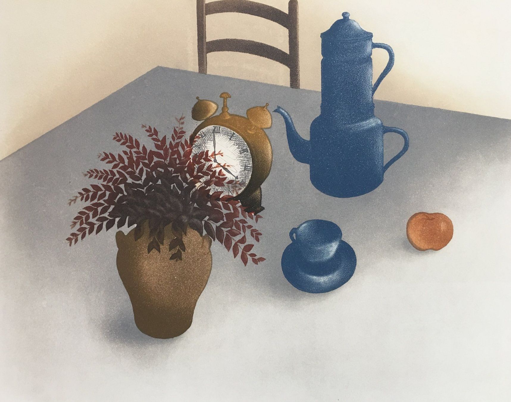 Dipinti: Elisabeth Clerget   "Le Réveil matin". FARBRADIERUNG – Usato da Nennigkofen venduto da juhit 3
