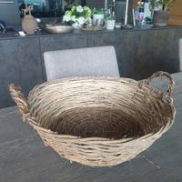 🐸 GROSSER FLACHER KORB 45 CM AUS REBEN GEFLOCHTEN - SCHÖN!