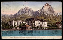 AK Brunnen, Waldstätterhof Hotel IV Cantons mit den beiden M