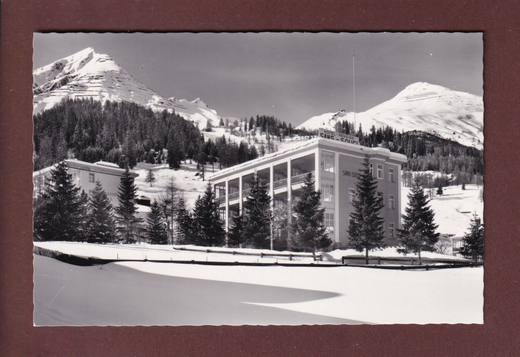 Cartoline postali: DAVOS-DORF - Hotel Sans-Souci – Usato da Pully venduto da nicecards