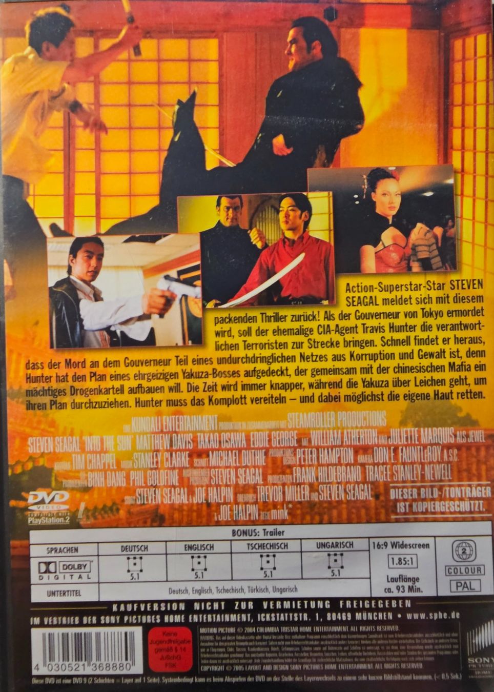 Tutti i DVDs: Into The Sun - Im Netz der Yakuza – Usato da Wahlen b. Laufen venduto da Cg10 1