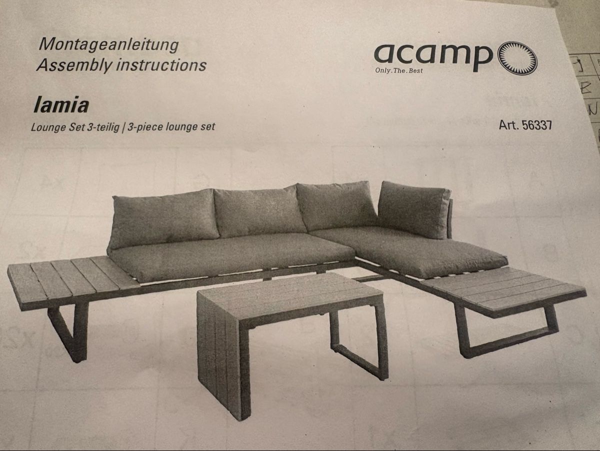 Set di tavolo e panche: Neue Gartensitzgarnitur – Nuovo e nell'imballaggio originale da Ottikon b.Kemptth. venduto da Molf