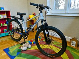 24 Zoll Kinder Velo Magnesium Rahmen + Zubehör BLAU NEU